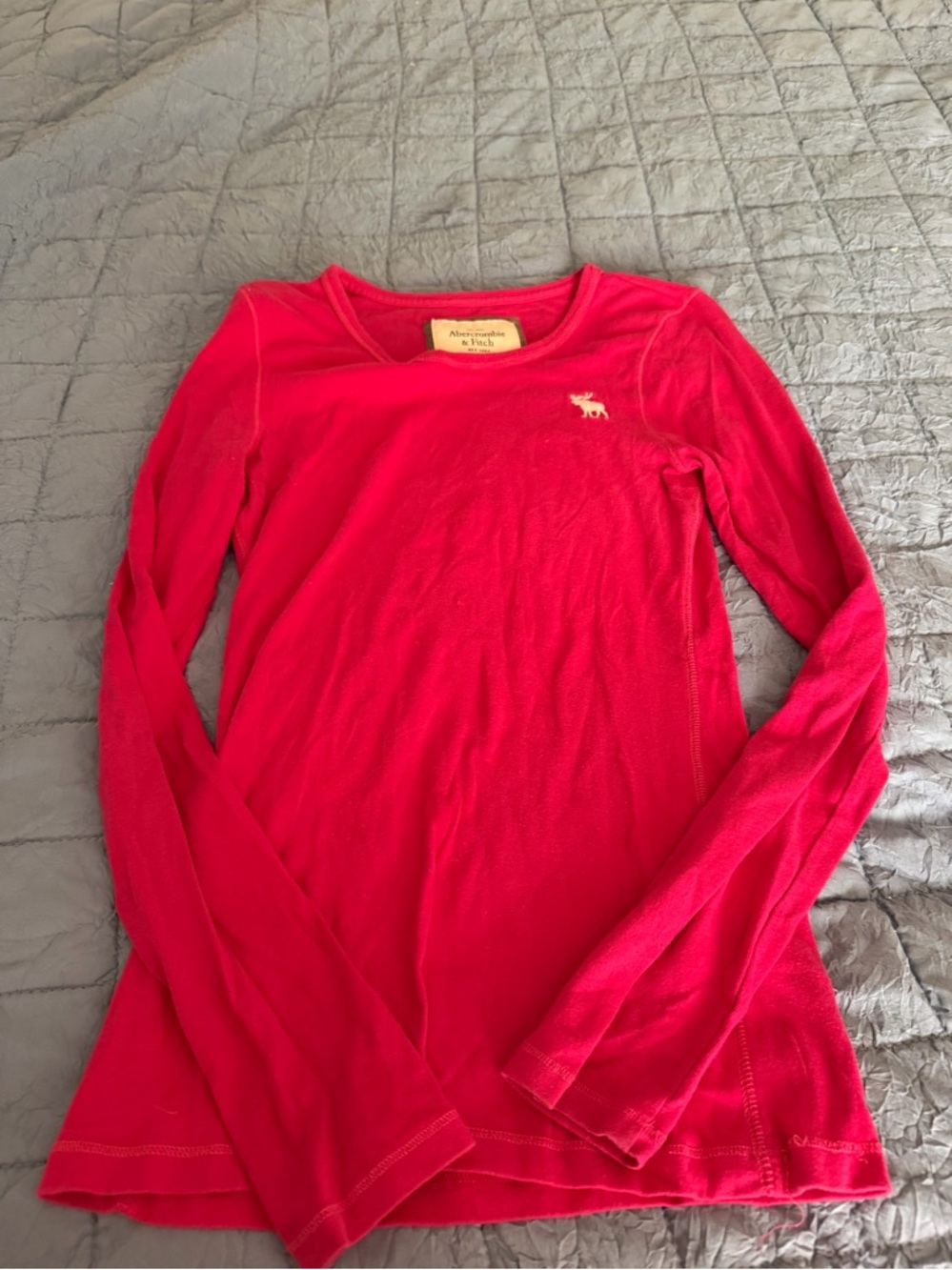 Abercrombie & Fitch Y2K Hot Pink Long Sleeve Tee Size Large